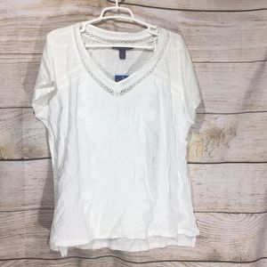 Gloria Vanderbilt large shirt NWT white lace  397